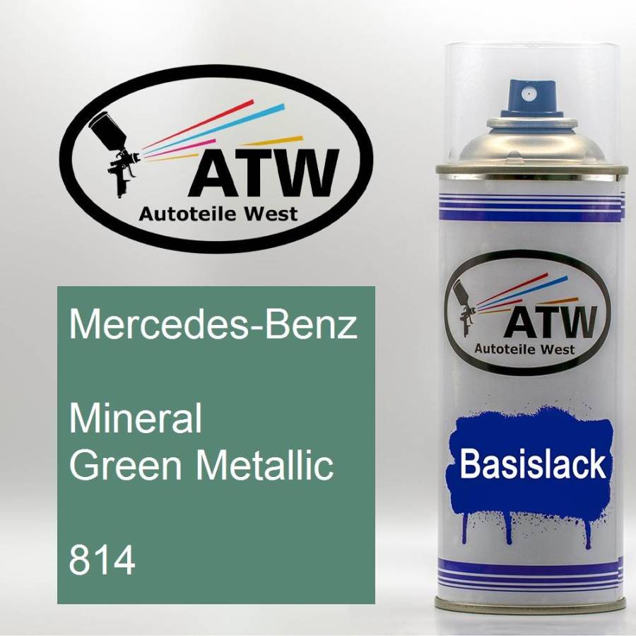 Mercedes-Benz, Mineral Green Metallic, 814: 400ml Sprühdose, von ATW Autoteile West.